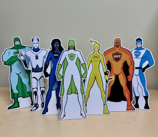 Cardboard Superhero Figures x 7 set
